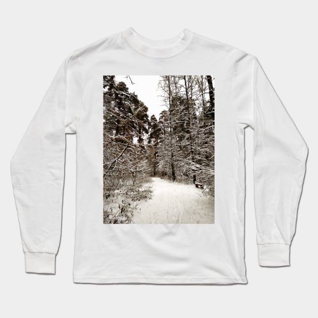 Winter forest Long Sleeve T-Shirt by Evgeniya